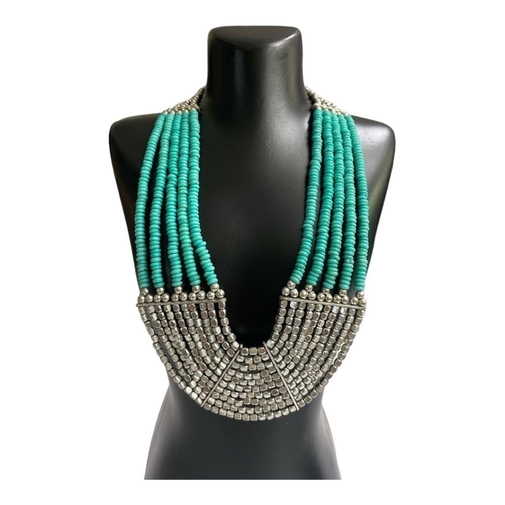Necklace by Canyon Sky. Turquoise inspired with silver beads